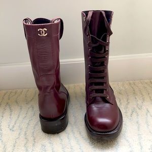 Chanel lace up boots size 37